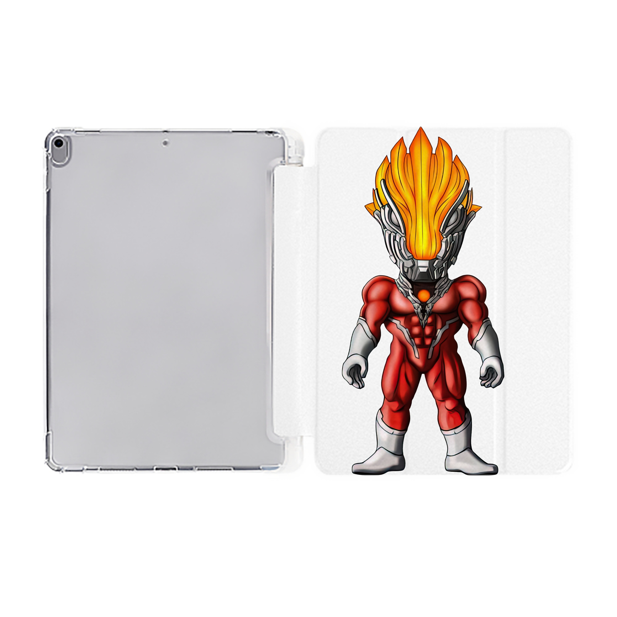 （画像用） ウルトラマン Ultraman IPad ケース ペン収納付き 三つ折りスタンド PUレザー×シリコン 対応機種9.5/10.5/10.9インチ